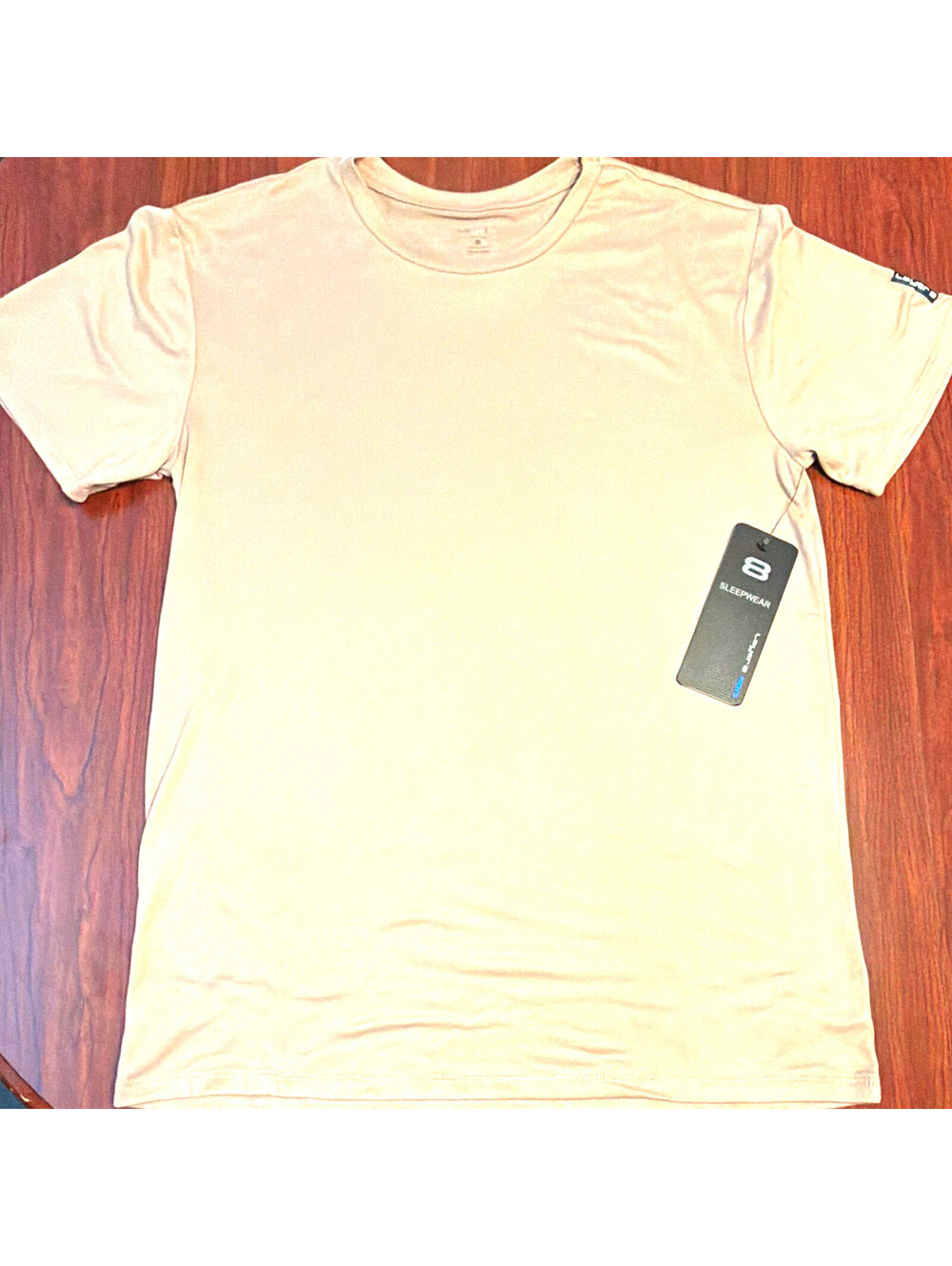 Layer 8 Men’s Crew Neck Short Sleeve Stretch T-Shirt Solid Beige Size M